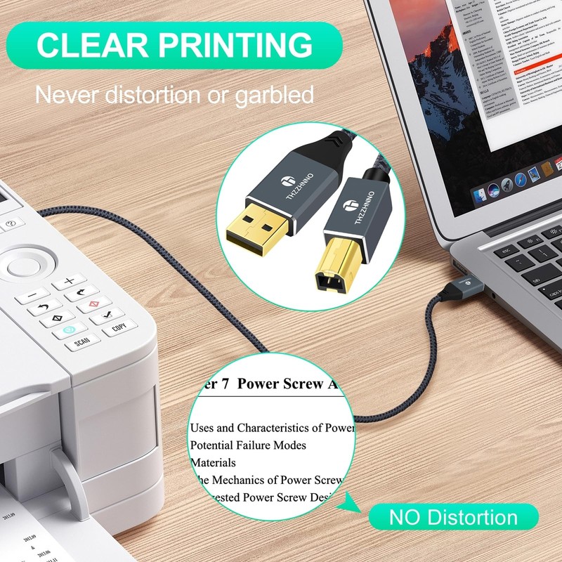USB Printer Cable 10FT, USB A to USB B Cable, USB 2.0 Type A Male to B Male S... gallery