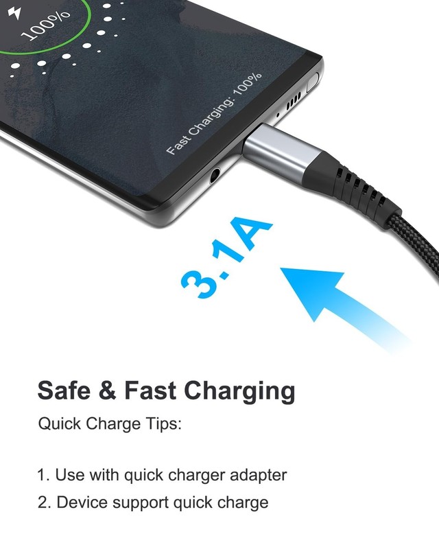 3 Pack Short USB C Cable 1FT USB A to C Fast Charging Braided for iPhone gallery
