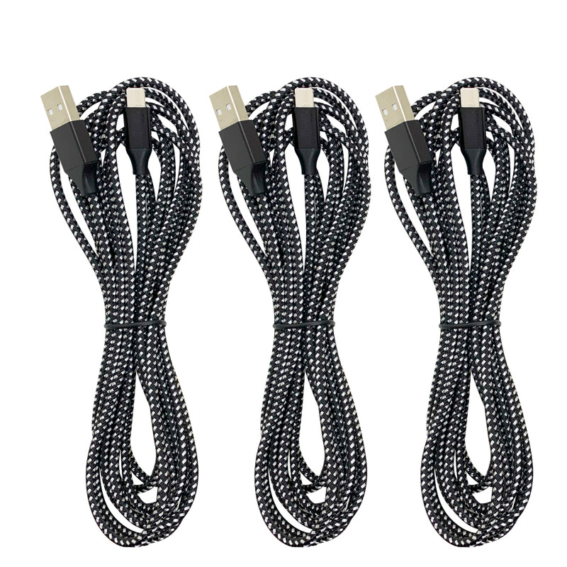 3 Pack 10Ft USB Cable For iPhone 14 13 12 11 Pro XR Heavy Duty Charging Cord Lot