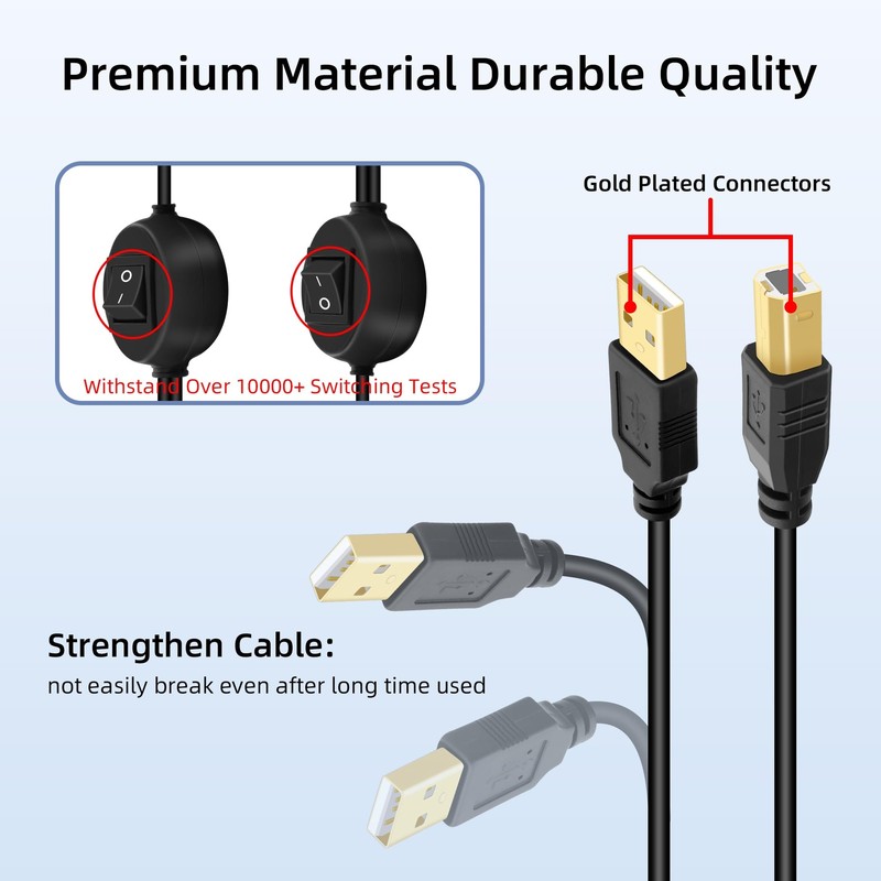 USB B Printer Cable Splitter USB B to USB A Printer CableUSB-B Male to Dual U... gallery