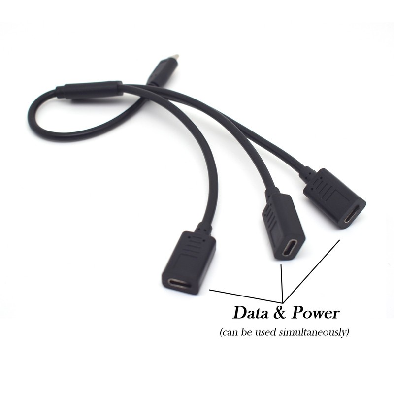 1x USB-C 1 Male to 3 Female OTG Adapter Cable for Fast Charging & Data Transfer gallery