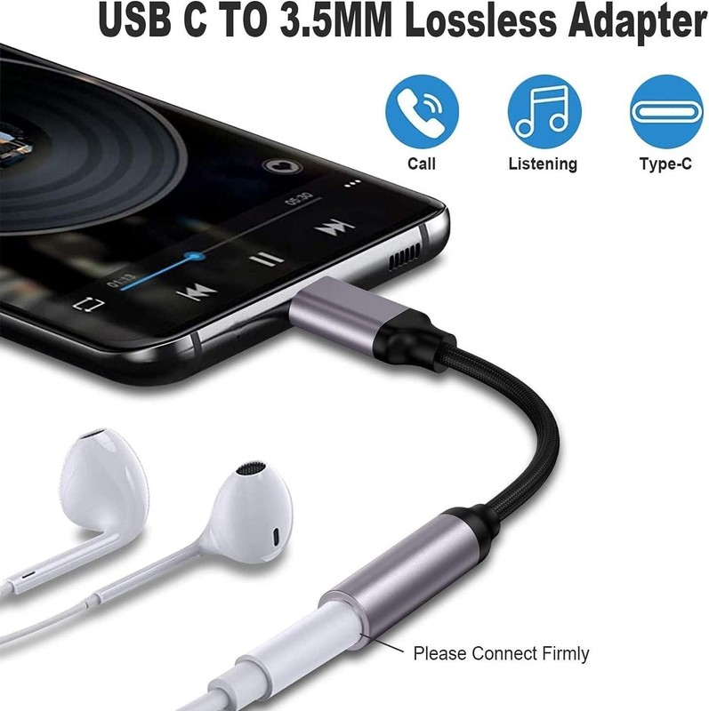 USB Type C to 3.5mm Headphone Jack Adapter, (2-pack) USB C to Aux Female Audio D gallery