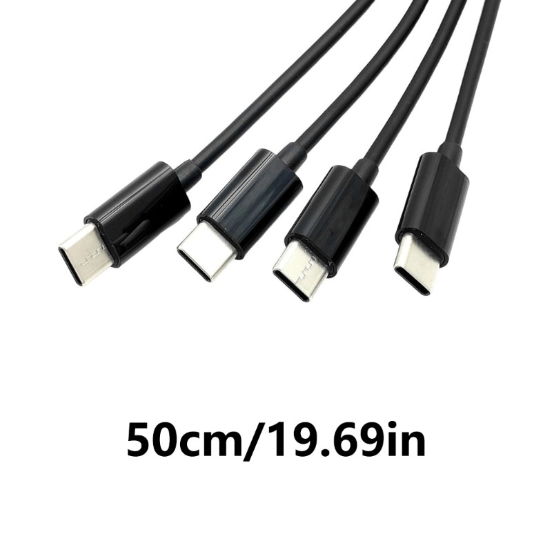 50cm Long USB to USB C Splitter Cable 4 in 1 Type C Charging Cord Wire for Phone gallery