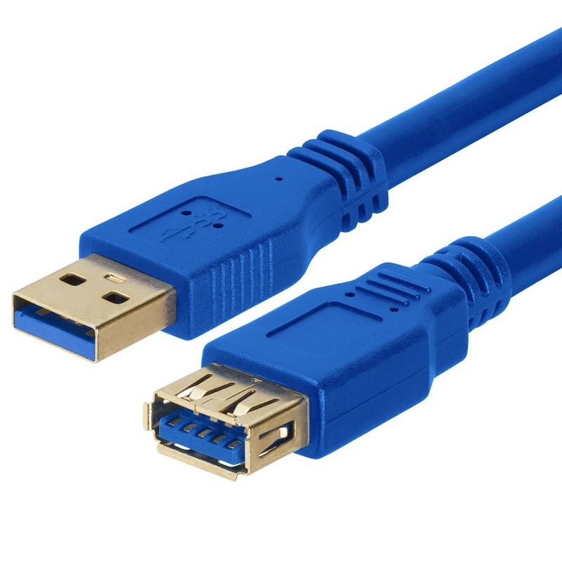 - USB 3.0 A Male to A Female Extension Gold Plated Cable - 10FT Blue gallery