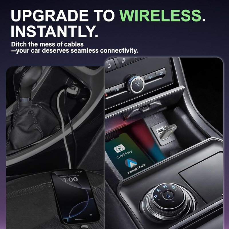 Wireless CarPlay Adapter– Android Auto Wireless Adapter, 5.8GHz Wi-Fi Plug & ... gallery