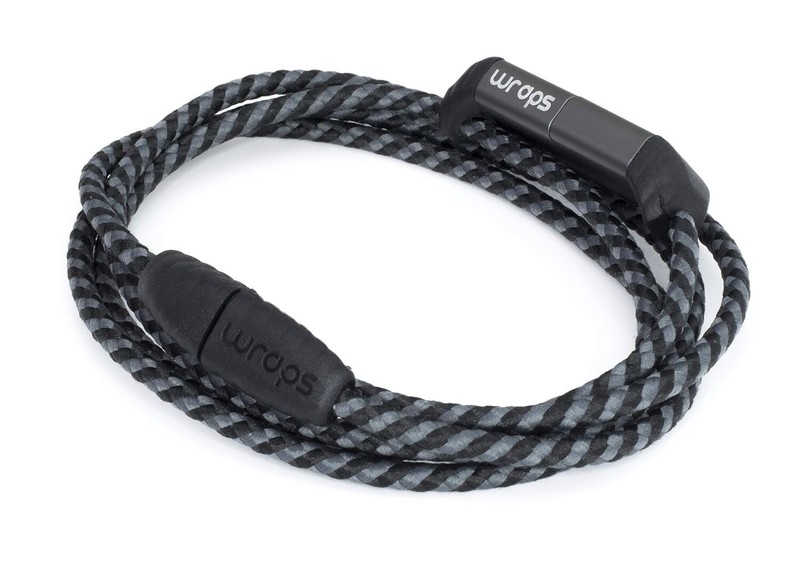 Wraps MFI CERTIFIED Lightning Cable Black 1m (black) Wearable Strong Braided gallery