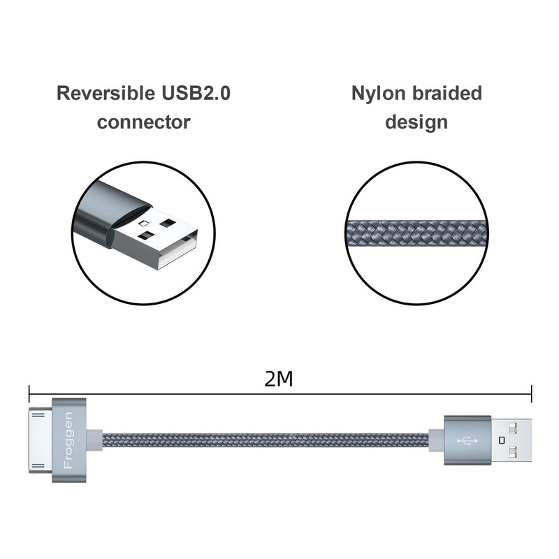 30 Pin USB Sync Charging Cable for iPhone 4/4s, 3G/3GS, iPad 1/2/3, iPod - 3.2 F gallery