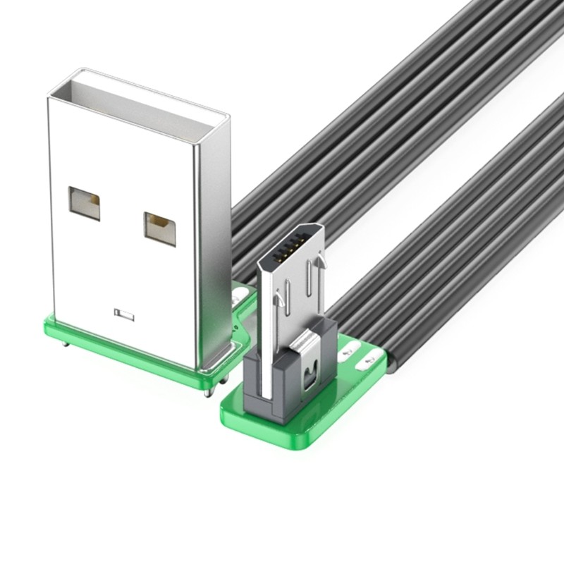 90 Degree USB to USB 5Pin Cable Silicone Flat Wire Supports Fast Charging gallery