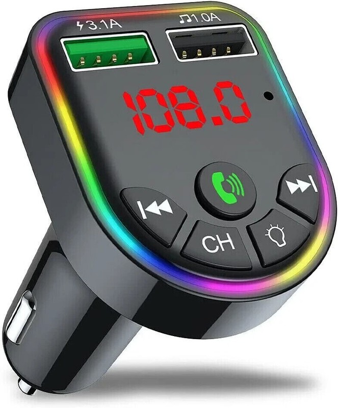 Bluetooth Universal Para Carros Radio Auto Cargador USB MP3 Música FM Transmisor