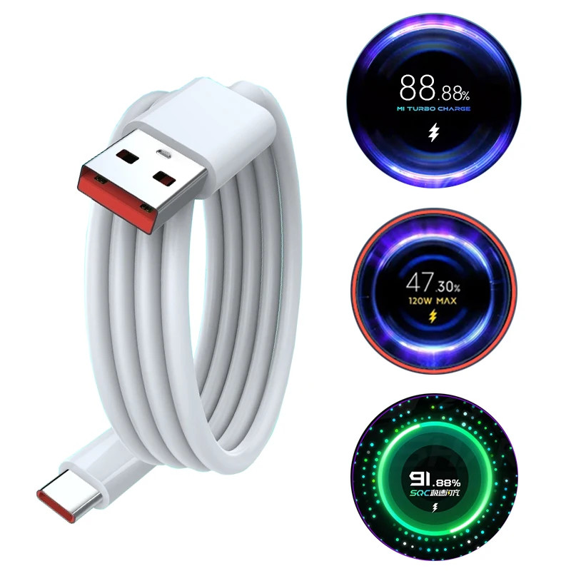 120W Charger Cable USB Type C 6A For Xiaomi Mix4 Mi Mix Fold 10 11 Ultra Redmi N gallery