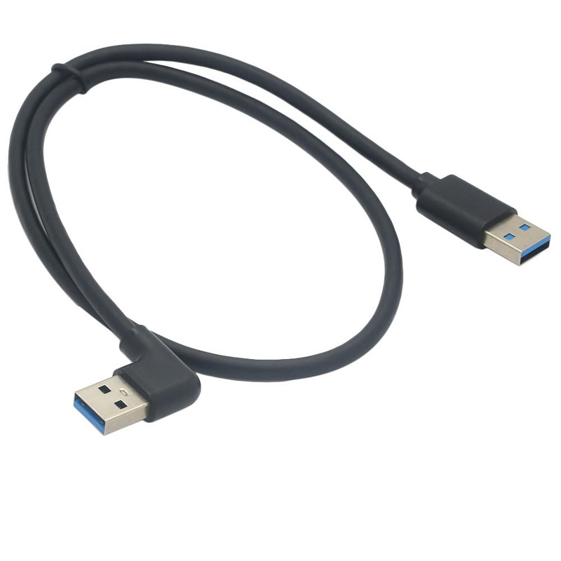 2FT 5Gbps Data Cable 90 Degree Right Angled USB 3.0 Type-A Male to Straight 3.0