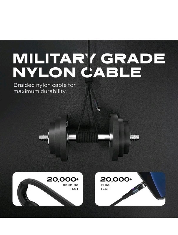 Statik 360 Rot. Universal Magnetic Charging Cable 6ft/1.8m with 3 Magnetic Tips gallery