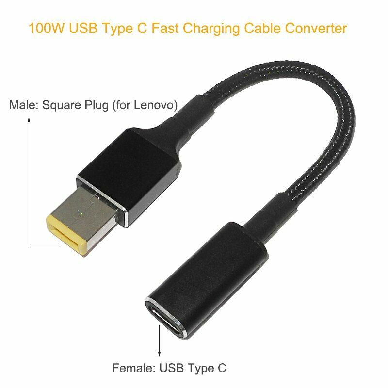 100W Universal Laptop Power Adapter Connector Fast Charging Cable Cord USB Type