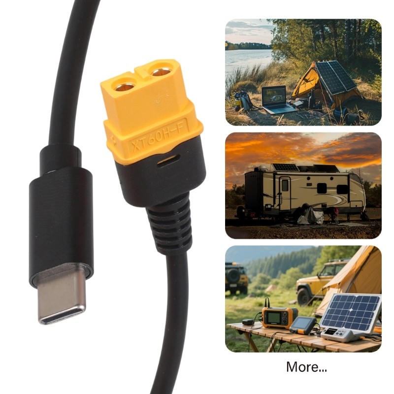 Type C Male To XT60 Female Adapters Cable 100W For And Solar Batteries gallery