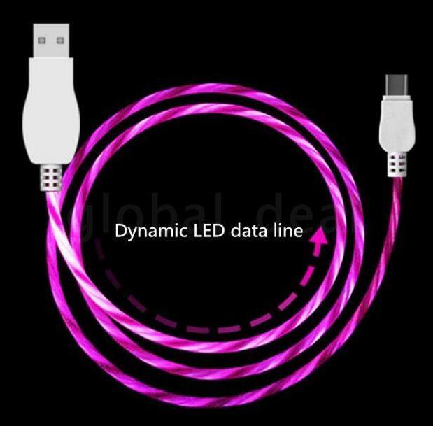CANDY FLOW LED Light flash USB Charger cable for ALL MICRO-B USB phones/devices gallery