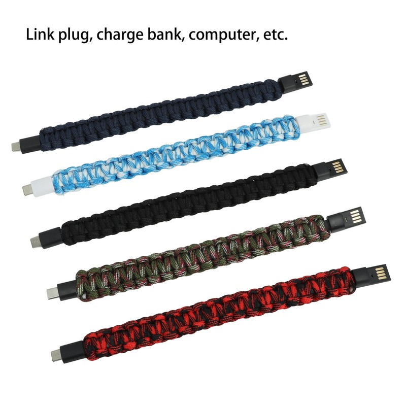 5Pcs Charging Cable Bracelet Type C Woven Cord Data Charger Bracelet gallery