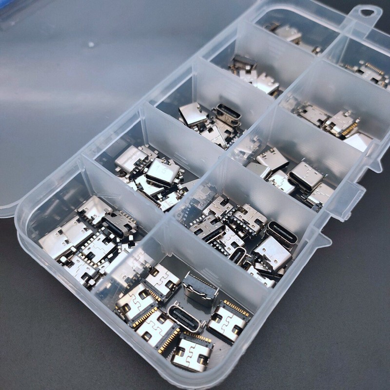 100Pcs/Lot 10Models Type-C USB Charging Dock Connectors Mix 6Pin and 16Pin8997 gallery