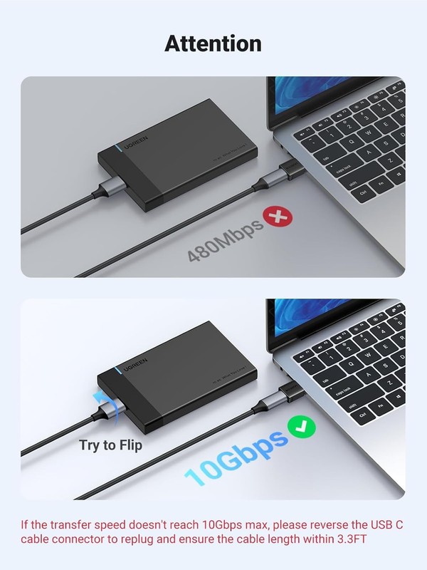 UGREEN USB to USB C Adapter 3Pack, USB C Female to USB Male Adapter 10Gbps Type gallery