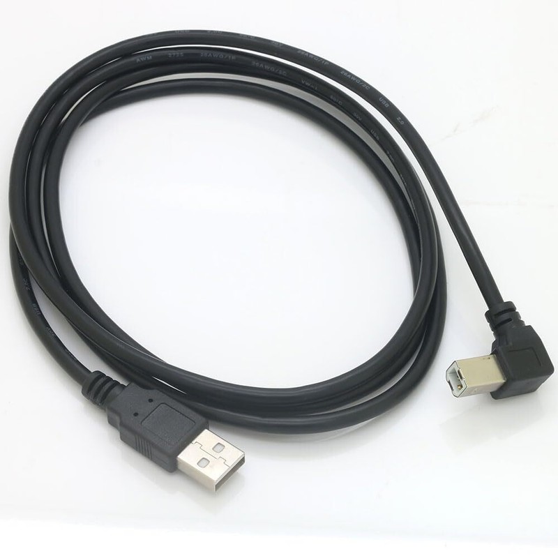 USB 2.0 Printer Cable 59″ Right Angle USB A Male to B Male 4.9 Feet