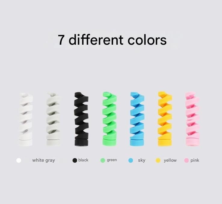 Cute Cable Protector 10pcs Charger Saver Anti Break Spiral Cord Cover Colorful gallery