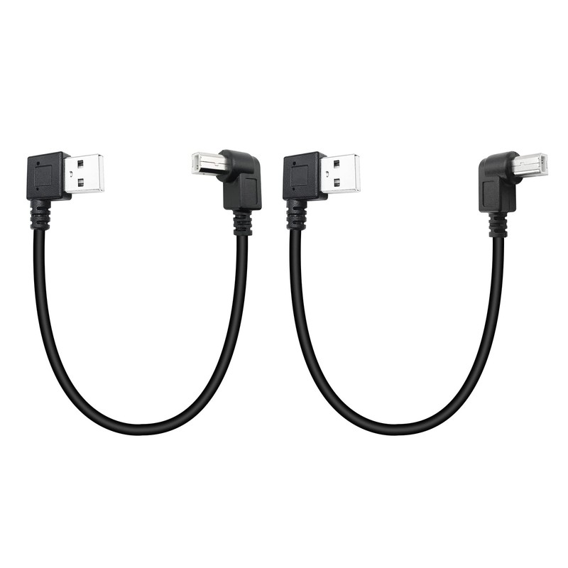 90 Degree Short USB Printer Cable 25CM Right Angle USB 2.0 A to Left and Righ…