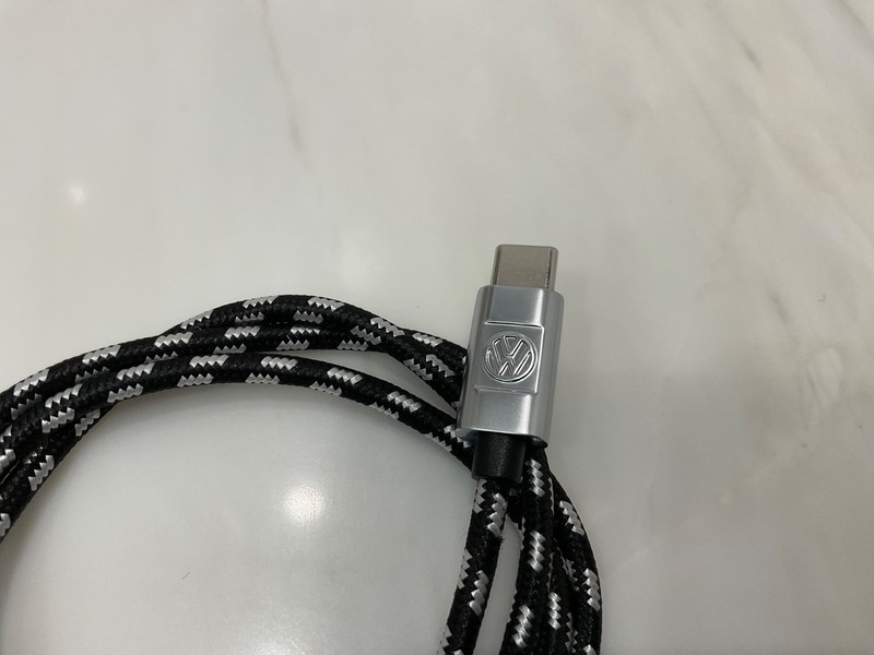 VW USB-C to LIGHTNING Braided Charging Cable - 29” long BLACK MFi CertifiedR57 gallery