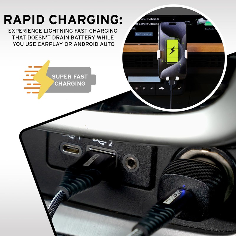 Dash-Sync Car Charger Kit, Dual USB-and USB-A Cable and 12V Adapter, Fast-Cha... gallery