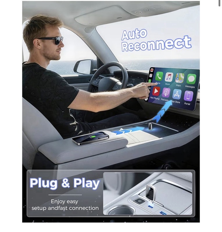 Wireless CarPlay Adapter for Apple iPhone（2025 Upgrade） gallery
