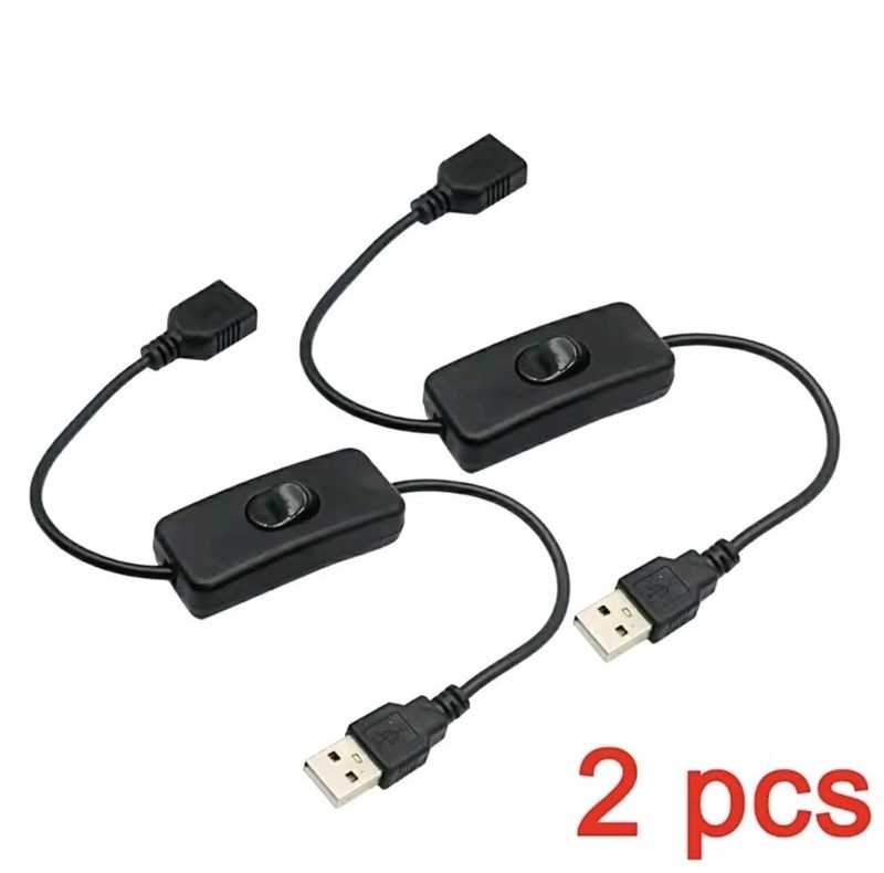 2pcs USB Male Female Charging Switch Fan Flashlight (Foreign Shipping