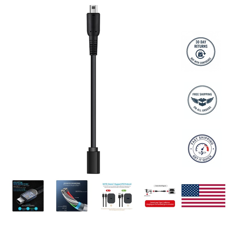USB Type-C Charger Cable for Quick Charging of 3DS & Other Gaming Consoles