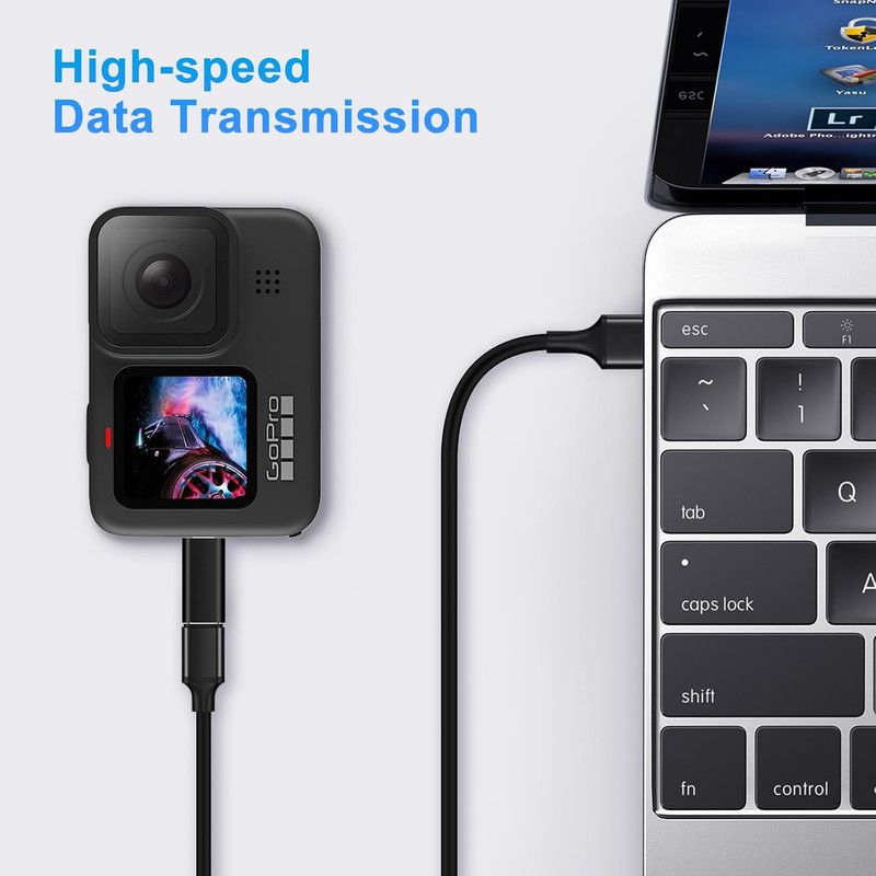 USB C to Mini USB Adapter (2 Pack), USB-C Female to Mini USB Male Adapter, Alumi gallery