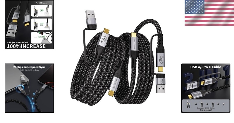Long USB Cables 2PACK（10FT+10FT） USB a to USB c Ca gallery