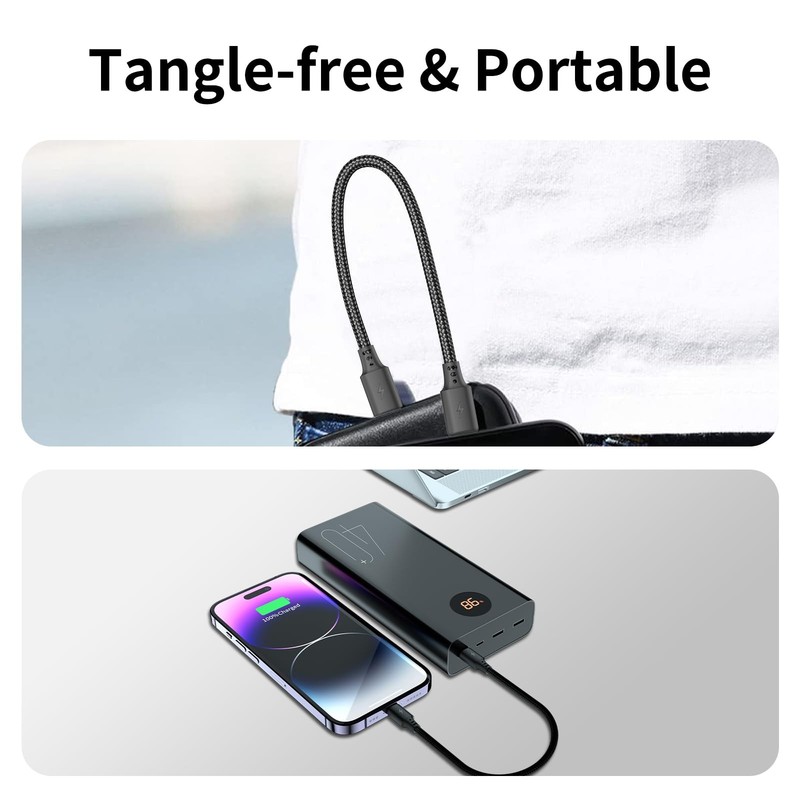Short USB C to USB C Cable 6 inch 3Pack,USB C Cable Short Supprt 35W to 60W Fast gallery
