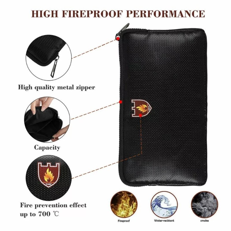Fireproof Travel Cable Organizers Bag Waterproof Cable Carry Case for Powerbank gallery