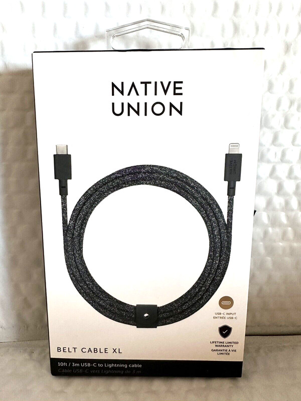 Native Union – BELT CABLE XL 10 Ft Mfi Certified Fast USB-C TO LIGHTNING -Cosmos
