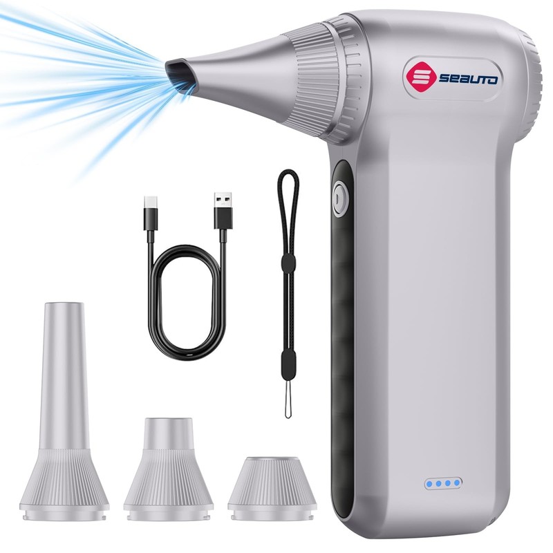 Compressed Air Duster, Ergonomic Design 250,000 RPM Compressed Canned Air Alt...