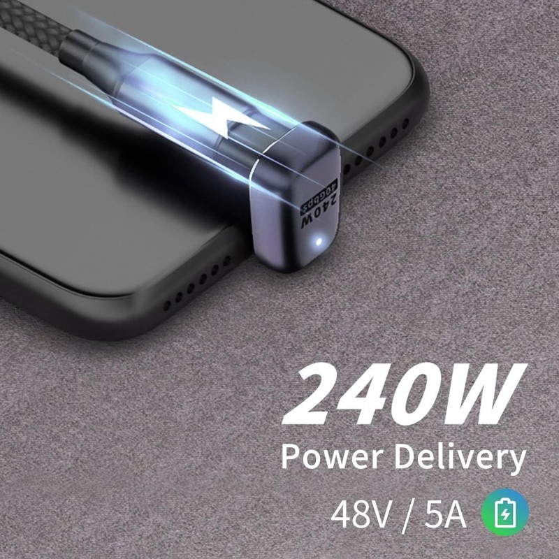 Versatile USB C 180° Adapter - 240W Charging, 8K Video for MacBook and More gallery