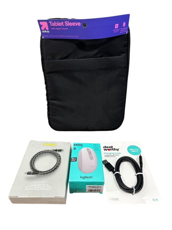 Tablet Black Sleeve Fits Devices Up to 11", Heyday 6 ft. Charging Cable, Deal Wo