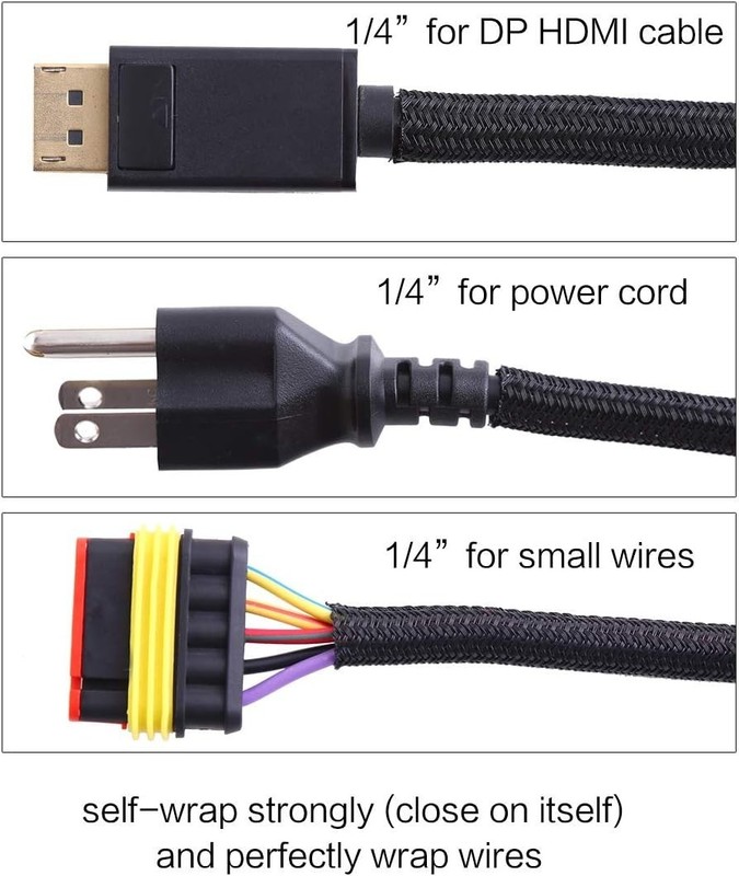 Protective 25ft Wire Loom Tubing - Black Sleeve for Automotive & Hifi Cables gallery