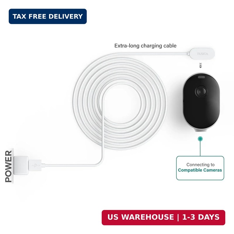10-ft. Indoor Magnetic Charging Cable Compatible with Arlo Ultra 1 2, Pro 3 4... gallery