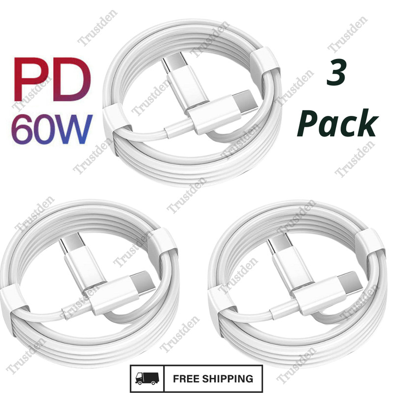 60W Type C to Type C Fast Charger USB-C Cord PD Cable For Android iPhone 15 Pro