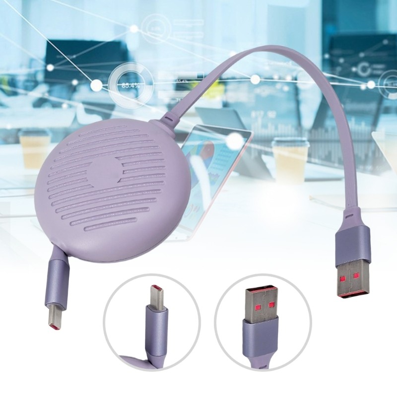 Single Pull Retracting USB C Charging Cord 60W Fast Data Transmission For Phone gallery