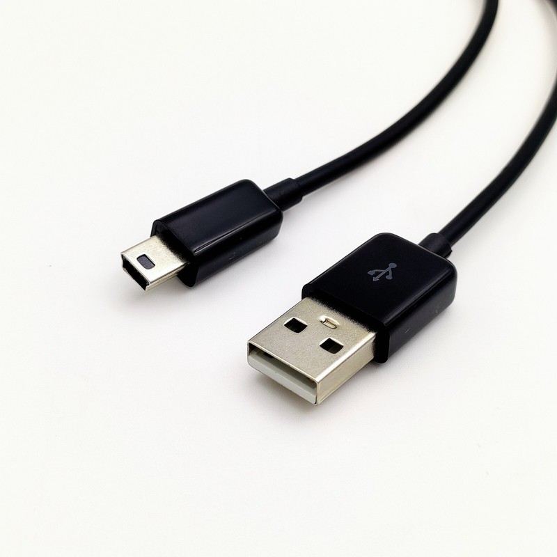 2PACK 1M/3FT USB 2.0 Type A to Mini 5PIN Cable Data Charging Cord Black /White gallery