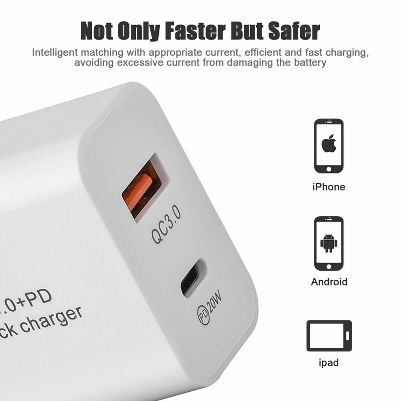 Lot 20W PD QC Fast Charger USB C Power Adapter Block For iPhone 16 15 14 13 12 X gallery