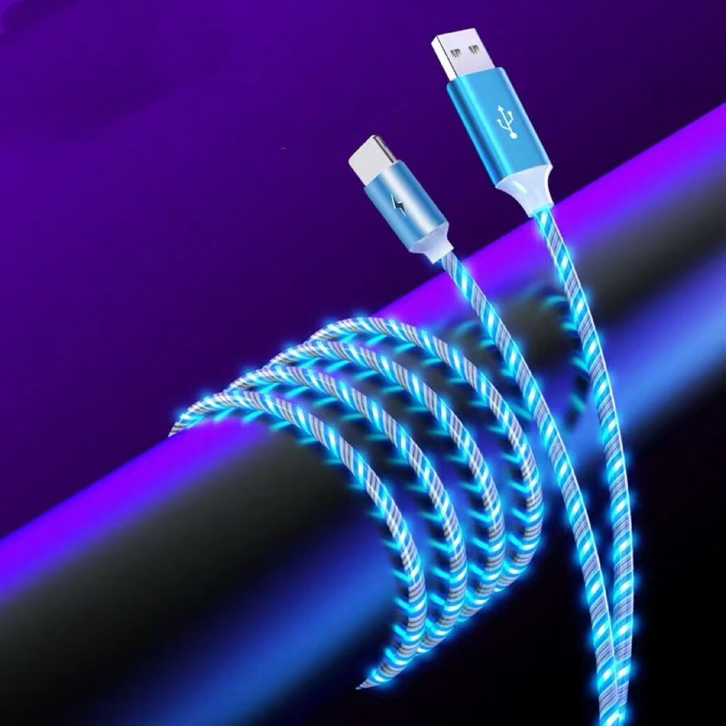 5A Charging Cord LED Flowing Light Up For Charger Data Type-C iPhone USB Cable gallery