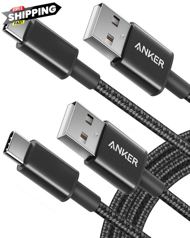 Anker Cable [2 Pack 6ft], USB A to C for iPhone 17 6ft, Black