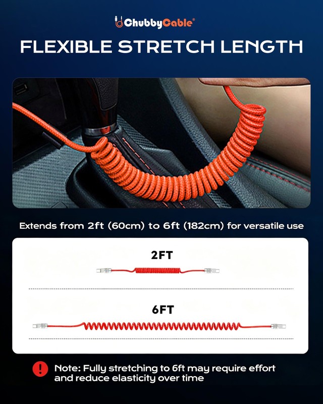 chubbycable Curly Chubby 240W Coiled USB C Fast Charging Cable Durable Braide... gallery