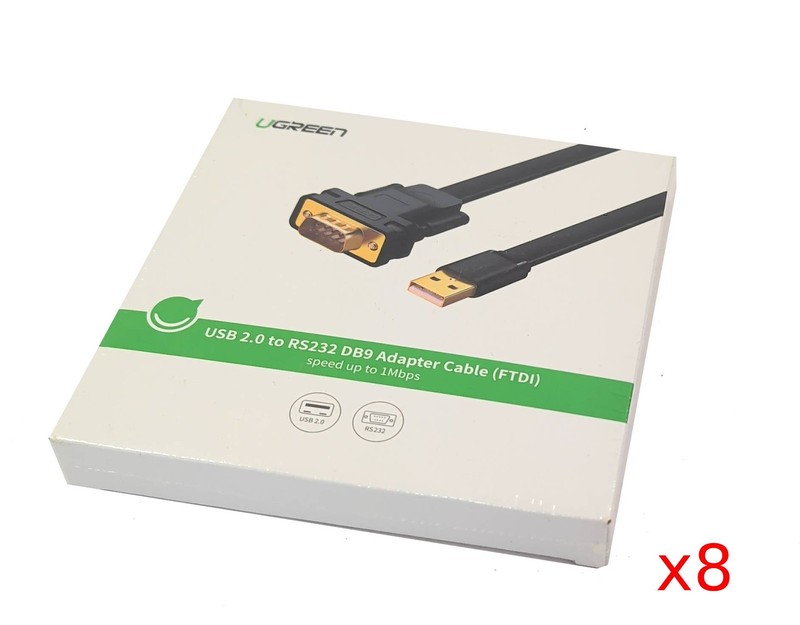 Lot of 8 New 6ft Ugreen USB to RS232 DB9 Adapter Cable (FTDI) 20218 1 Mbps