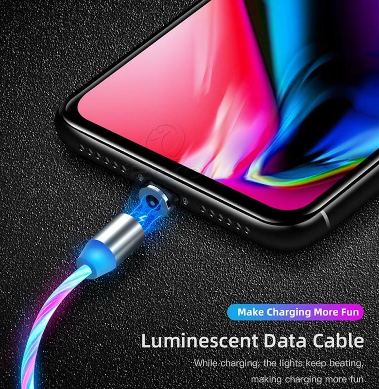 MAGNETIC CANDY FLOW LED charger Cable charging FOR MICRO USB CELL PHONES/DEVICES gallery