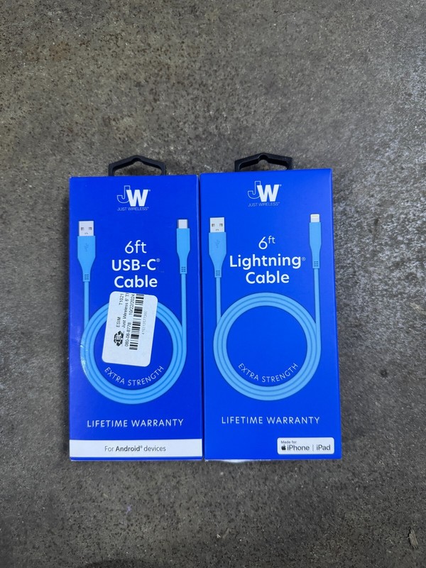NEW JW Just Wireless USB-C & Apple type cable – Blue Set of 2